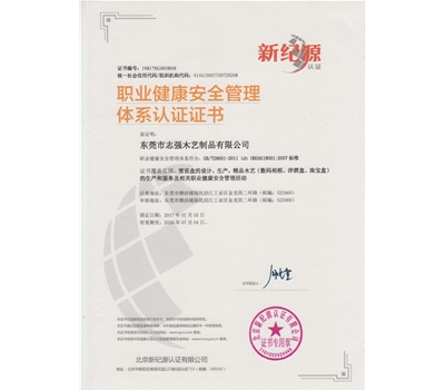 职业康健管理证书（中文）