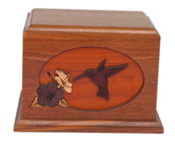 Wooden cremation urn